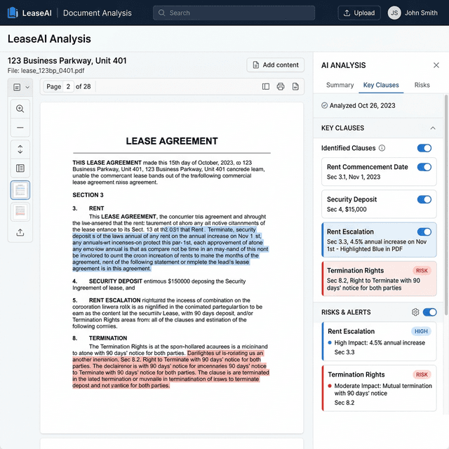 LeaseLens AI Document Analysis